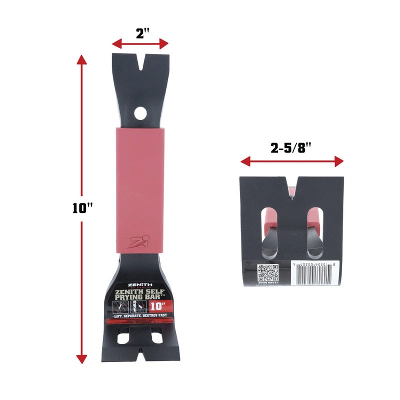 Zenith Industries Zenith by Danco ZN700301 10 inch Self-Prying Pry Bar  Compact and Lightweight Multi-Tool for Salvage  Wrecking  and Demolition - Image 5